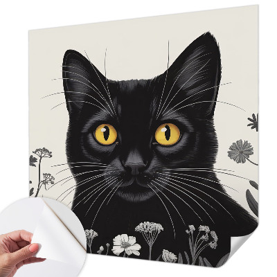 Papel de parede autocolante para quarto Flores de gato