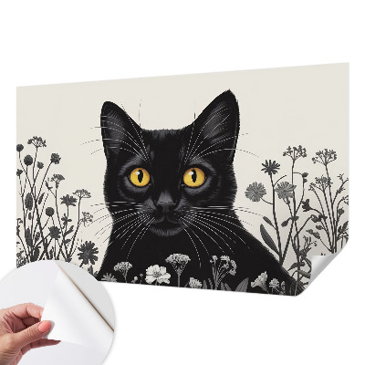 Papel de parede autocolante para quarto Flores de gato