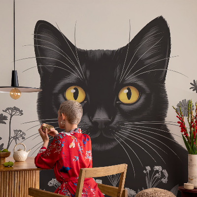 Papel de parede autocolante para quarto Flores de gato