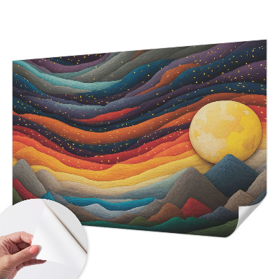 Papel de parede 3D Montanhas coloridas