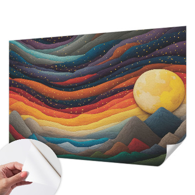 Papel de parede 3D Montanhas coloridas