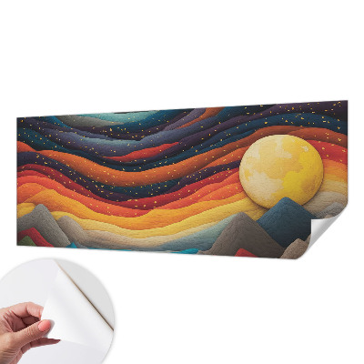 Papel de parede 3D Montanhas coloridas