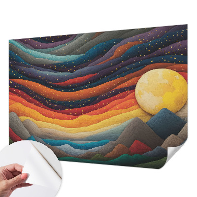 Papel de parede 3D Montanhas coloridas