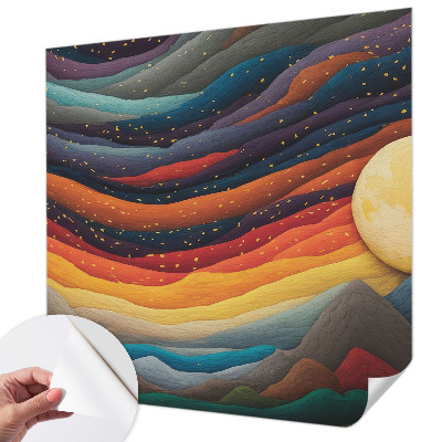 Papel de parede 3D Montanhas coloridas