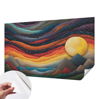 Papel de parede 3D Montanhas coloridas
