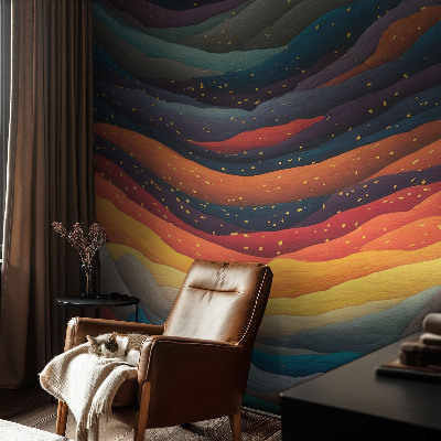 Papel de parede 3D Montanhas coloridas