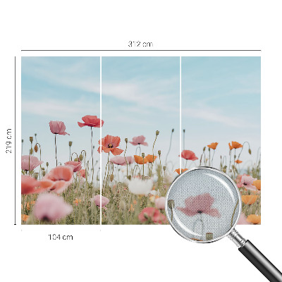 Autocolante de parede fotográfico Flores de papoula