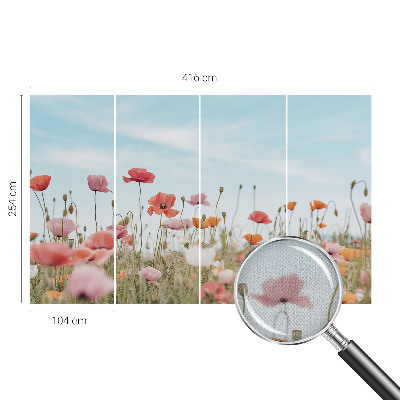 Autocolante de parede fotográfico Flores de papoula
