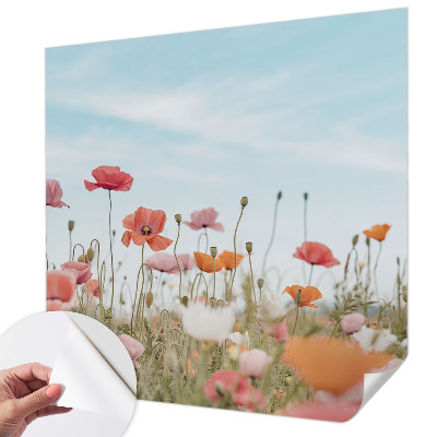 Autocolante de parede fotográfico Flores de papoula