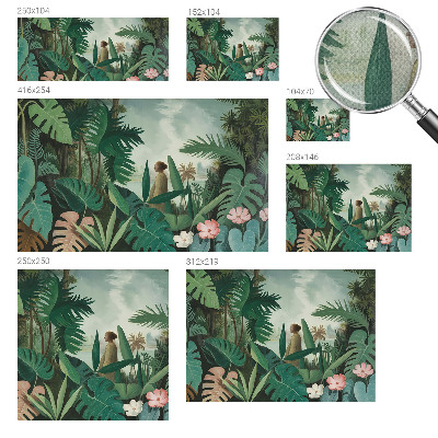 Papel de parede autocolante para sala Selva exótica