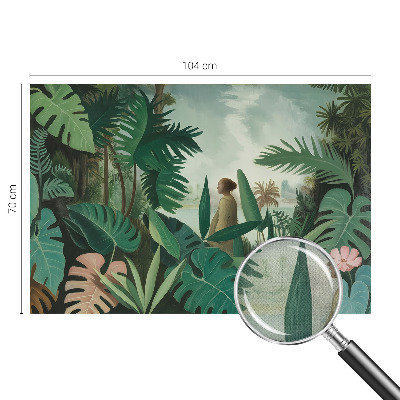 Papel de parede autocolante para sala Selva exótica