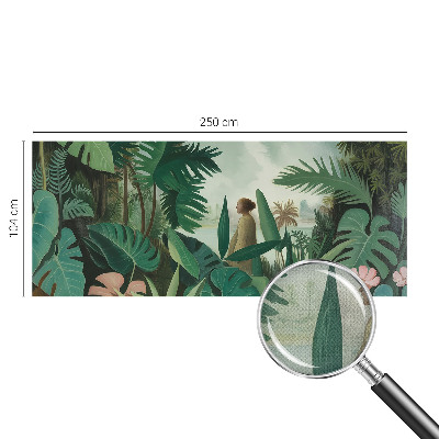 Papel de parede autocolante para sala Selva exótica