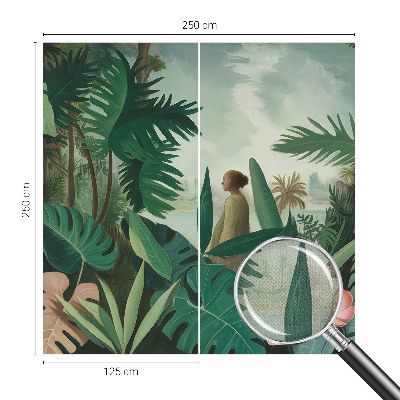 Papel de parede autocolante para sala Selva exótica