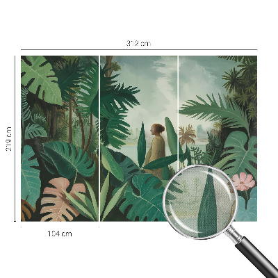 Papel de parede autocolante para sala Selva exótica