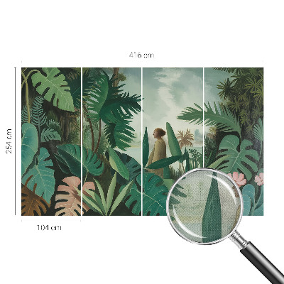 Papel de parede autocolante para sala Selva exótica