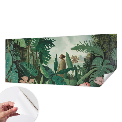Papel de parede autocolante para sala Selva exótica
