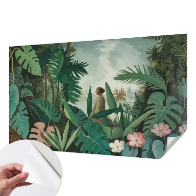 Papel de parede autocolante para sala Selva exótica