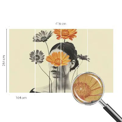 Papel de parede autocolante com estampa de visão surrealista