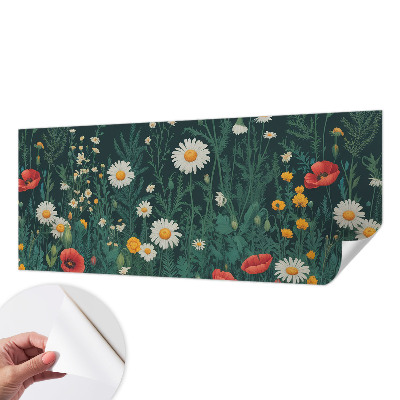 Papel de parede 3D com estampa de flores silvestres
