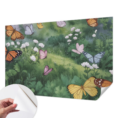 Papel de parede para criança Borboletas no prado