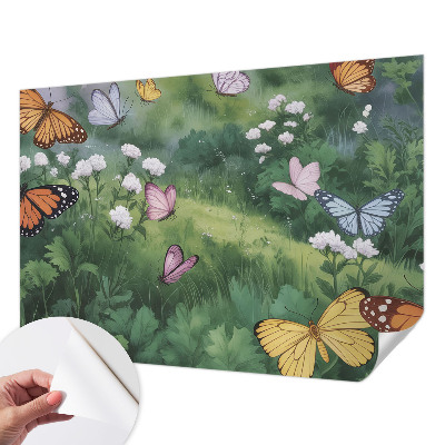 Papel de parede para criança Borboletas no prado