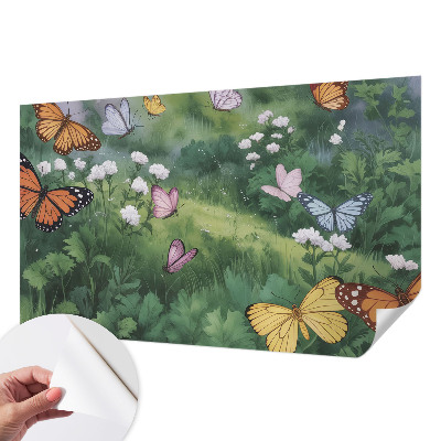 Papel de parede para criança Borboletas no prado
