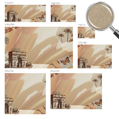 Papel de parede autocolante para sala com estampa de viagem exótica
