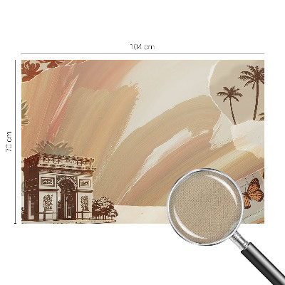 Papel de parede autocolante para sala com estampa de viagem exótica