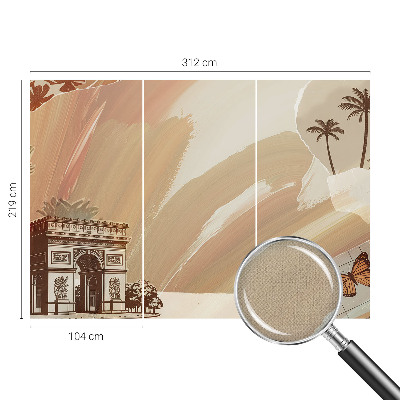 Papel de parede autocolante para sala Viagem exótica