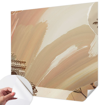 Papel de parede autocolante para sala com estampa de viagem exótica