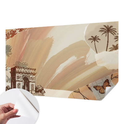 Papel de parede autocolante para sala Viagem exótica