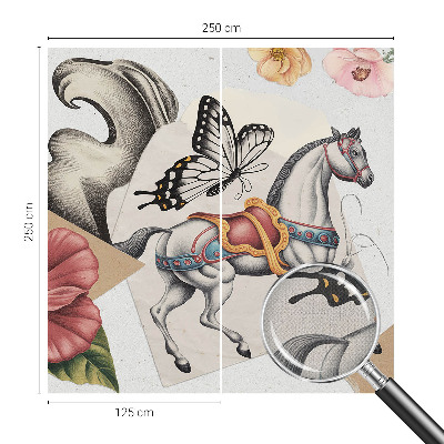 Papel de parede autocolante para quarto Flores vintage