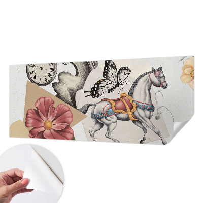 Papel de parede autocolante para quarto com estampa de flores vintage