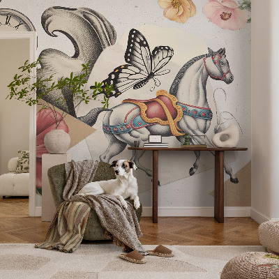 Papel de parede autocolante para quarto Flores vintage