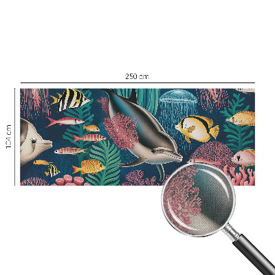 Papel de parede autocolante com estampa de fauna subaquática