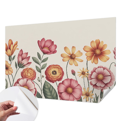 Autocolante de parede fotográfico com arranjo floral