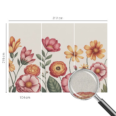 Autocolante de parede fotográfico com arranjo floral