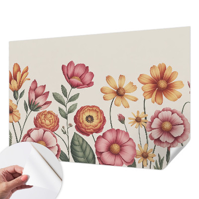 Autocolante de parede fotográfico com arranjo floral
