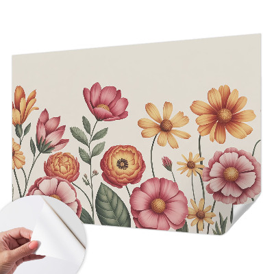 Autocolante de parede fotográfico com arranjo floral
