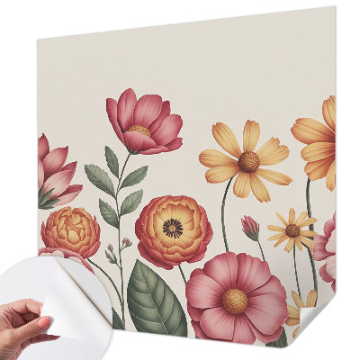 Autocolante de parede fotográfico com arranjo floral