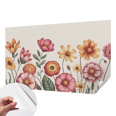 Autocolante de parede fotográfico com arranjo floral