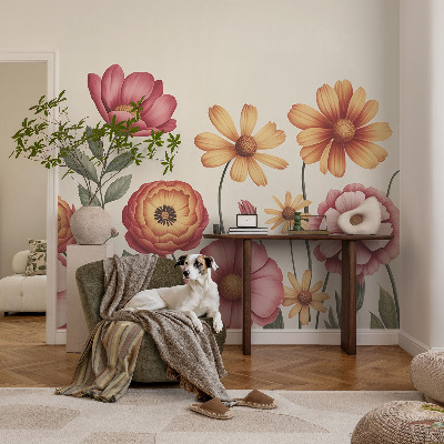 Autocolante de parede fotográfico com arranjo floral