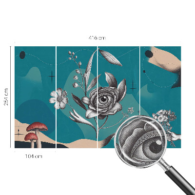Papel de parede para criança Olho de flor