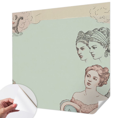 Papel de parede 3D com padrão de colagem clássica