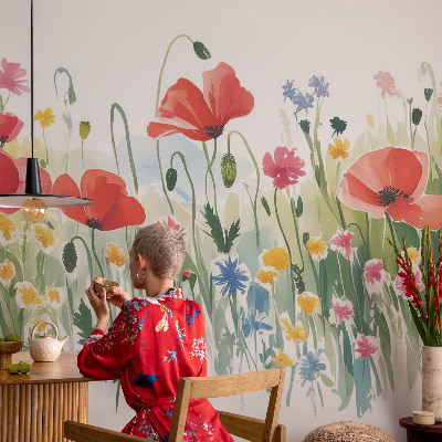 Papel de parede infantil Prado de verão