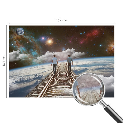 Papel de parede autocolante para quarto com estampa de viagem espacial