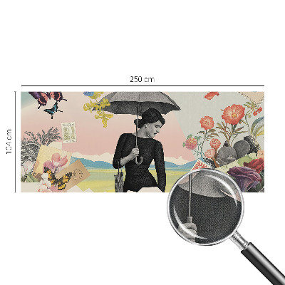 Autocolante de parede fotográfico com colagem romântica