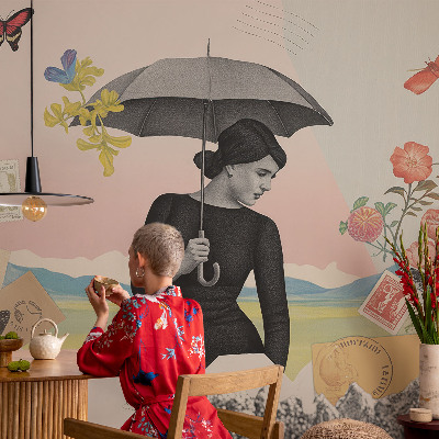 Autocolante de parede fotográfico Colagem romântica