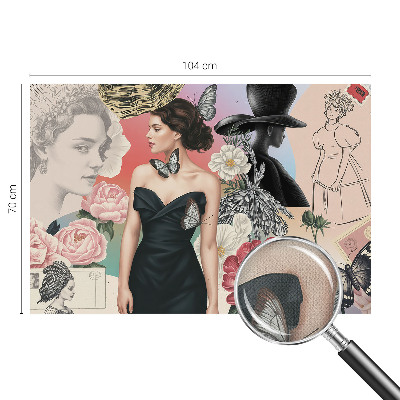 Papel de parede 3D Flores e retratos