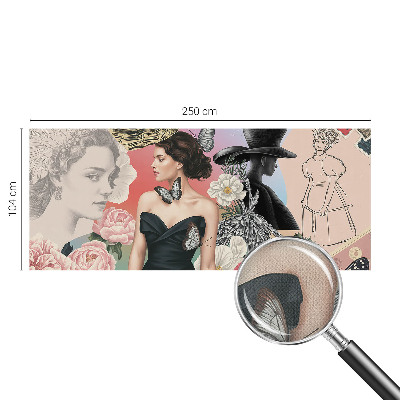 Papel de parede 3D Flores e retratos